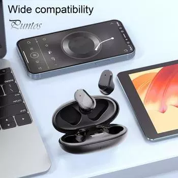 Wireless Earphones HiFi Stereo Bluetooth-compatible 5.0 Sport Handsfree Music In-ear Earbuds for Running чёрный
