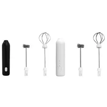 Wireless Egg Beater USB Charging Portable Milk Frother 400mAh Handheld Foam Maker Coffee Whisk Mixer Household Baking Tool чёрный