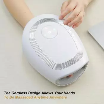 Wireless Electric Hand Massager Hot Compress Air Pressure Hand Massager Shiatsu Heating Palm Acupoint Compression Vibration белый