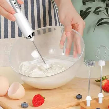 Wireless Electric Milk Frother Egg Beater Handheld Coffee Blender Milk Shaker Mixer Foamer Food Blender чёрный
