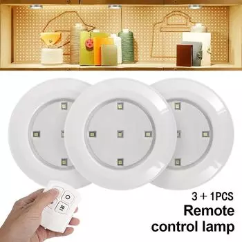 Wireless LED Puck Lights Tap Light Push Lights Mini Night Touch Light Portable Under Cabinet Lighting Battery Operated DIY Stick