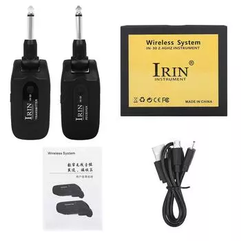 Wireless Rechargeable Guitar Transmitter Receiver System Portable Low Latency Includes Manual Plug Play Guitar Studio Stage Performance