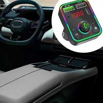 Wireless Transmitter Car Fast Charging Car Wireless Adapter FM Wireless Transmitter Portable Car Radio Wireless Adapter Wireless чёрный