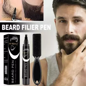 WiRinef Beard Stuffed Pen Set, ручка для бороды, водонепроницаемая и устойчивая к поту, уход за мужской бородой