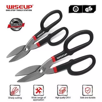 WISEUP Heavy Duty Household Scissors Прямые ручные ножницы Резак для ПВХ Зубчатые ножницы Многофункциональные ручные офисные инструменты 8inch
