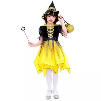 Witch Dress Festive For Children In Irregular Style With Comfortable Polyester Fabric For Halloween S