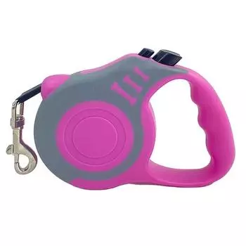 with Anti-Slip Handle Dog Walking Leash Dog Traction Rope Dog Leash Rope Puppy Running Lead grey&pink-5 meter