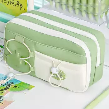 with Front Pocket Cartoon Pencil Case Large Capacity Stationery Storage Bag Office Supplies