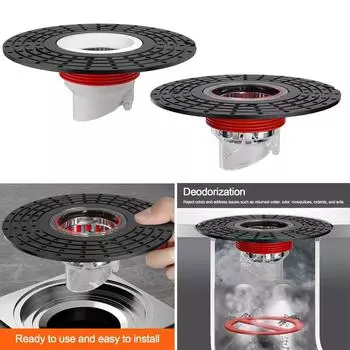 With Grid Grate Cover Shower Floor Drain Core Insect Proof Backflow Preventer Sink Strainer Dectable Anti Blocking Drain Filter прозрачный