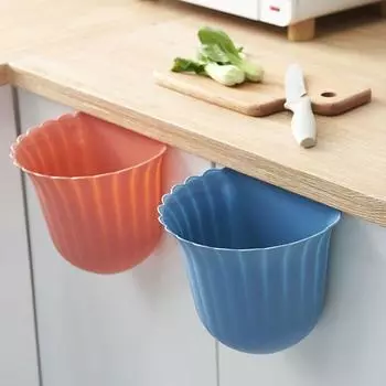 with Hook Wall Mounted Lace Waste Bin Plastic Garbage Bin Kitchen Hanging Trash Can Cabinet белый