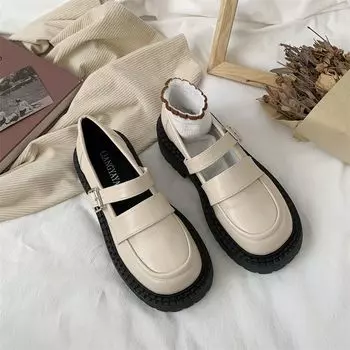With Medium Heels Platform Gothic Women s Summer Footwear Mary Jane Japanese Style Lolita White Shoes for Woman 2024 Slip on Non 35