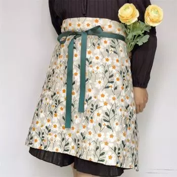with Pockets Waist Apron Multi-functional Antifouling Apron Half Skirt Cooking Apron Picnic зелёный