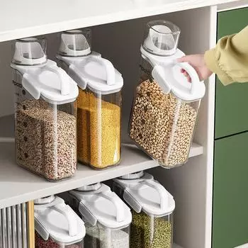 With Scale Kitchen Cereals Storage Box Cereals Sealed Jar Food Container Moisture-proof Grain Tank Insect Proof Keep Fresh Box