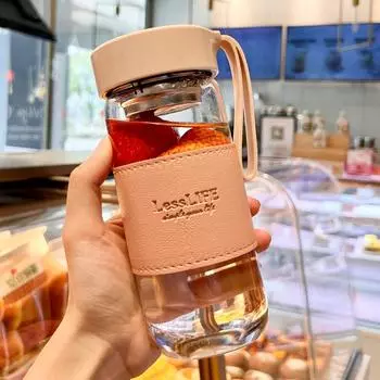 with Tea Strainer Colorful Glass Cup Large Capacity Outdoor Sports Kettle Outdoor Travel
