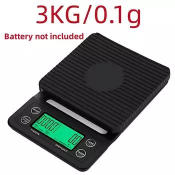 With Timer For Food Balance Weighing Mini Household Weighing Scale Electronic Coffee Scale Digital LCD 3kg 0.1g Kitchen Scales