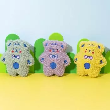 With Us Damda Teddy Bear 3P Set Bubble Плюшевая пищащая игрушка для собаки, 3 предмета