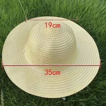 With Windproof Rope Sun Hat Large Fishing Caps Simple Summer Hat Women Men 35cm