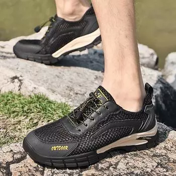 Withdrawal outdoor hiking shoes men s thin fly-woven mesh sneakers hollow 38