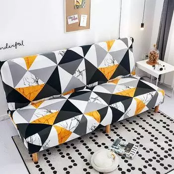 Without Armrest Sofa Bed Covers for Living Room 3 Seat Cushion Couch Stretch Sofa Slipcover Armless Futon Cover Anti-cat Scratch 160-190cm