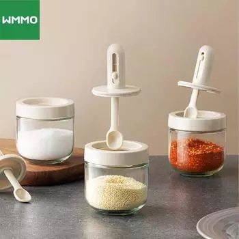 WMMO Telescopic Seasoning Bottle For Kitchen2 in 1 Seasoning Box with SpoonSalt and Spices Storage Bottle With Lid Damp-proof