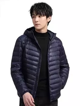 Wnodruke Down Ultra Light Down Compact Winter WN006 Мужская куртка, легкая, теплая, пальто, хранение, весна, осень, (M, шляпа темно-синего цвета)
