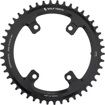 Wolf Tooth 110 BCD 4 Bolt Chainring for Shimano GRX 46T чёрный