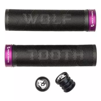 Wolf Tooth Echo Grip, черная рукоятка с фиолетовым воротником-фиксатором фиолетовый