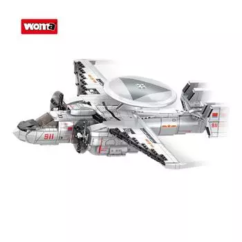WOMA TOYS C0836 829 шт. Серебряный большой игрушечный реактивный военный самолет военно-воздушных сил транспортный самолет строительные блоки набор для детей