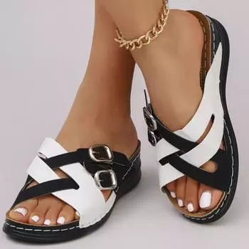 Woman Shoes Sandals Summer Comfortable Walking Shoes Slides Shoes Woman Wedge Women Shoe Casual Slippers Woman Female Footwear 36 красный
