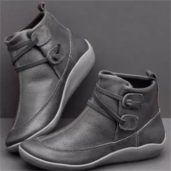 Women Boots Autumn/winter New Flat Bottomed British Style Short Boots Soft Sole Comfort Non Slip Plus Size 43 Cotton Boots 37 светло-коричневого