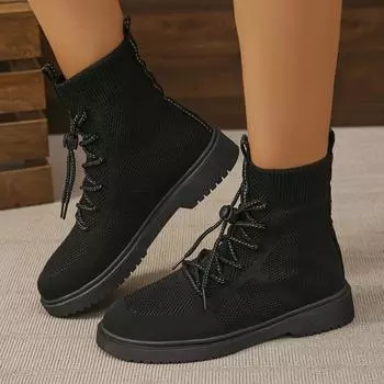 Women Boots Winter Autumn 2024 New Chunky Ankle Boots Women Fashion Outdoor Anti-slip Comfortable Shoes for Women Botas De Mujer 36 бежевый