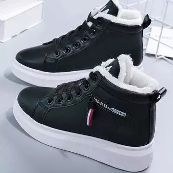Women Casual Shoes Women Fashion Sneakers New Winter Comfortable Student Lace-up Shoes Women s Vulcanized Shoes Zapatos De Mujer 35 чёрный