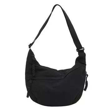 Women Dumpling Shoulder Bag Large Capacity Nylon Crossbody Bag Outdoor Daily Bag чёрный