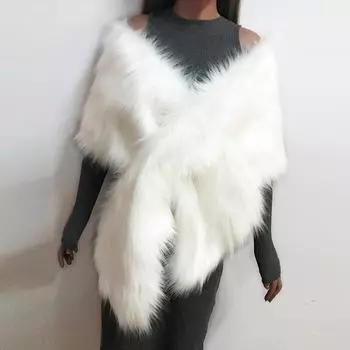 Women Faux Long Shawl Stole Wrap Scarf Bridal Wedding