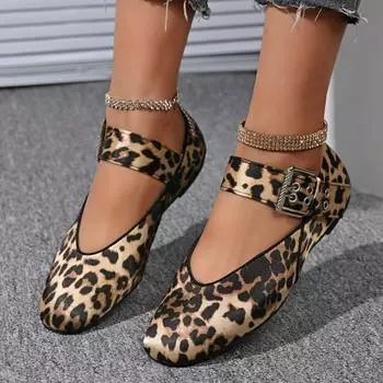 Women Flats New Comfortable Soft Round Toe Flat Shoes Ballet for Women 35 цветной печати леопарда