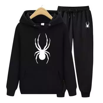 Women Hoodie Set Spring and Autumn suit brand fashion spider hoodie + trousers casual jogging sportswear 2 sets S
