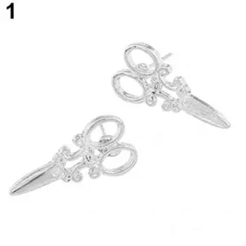 Women Mini Scissors Ear Studs Charm Punk Earrings Jewelry Gift Gold Silver Tone ARI