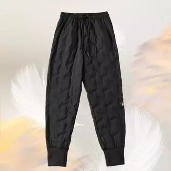 Women Pants Comfortable Skin Friendly Cost Effective Cold Proof Waterproof Trouser Autumn Winter XXL чёрный