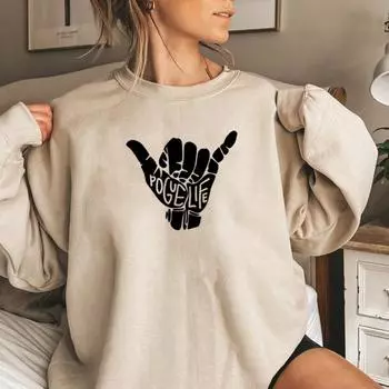 Женская толстовка Pogue Life Outer Banks Pogue Life North Carolina Pullover Outer Banks Сезон 2 Толстовки Hippie Van Tops S белый