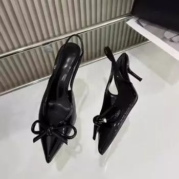 Women Pumps Summer Elegant Office Slingback High Heels Sandals Women Fashion Bow Knot Pointed Toe High Heels Shoes for Women 35