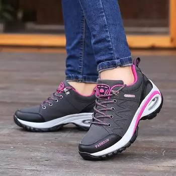 Women s Autumn Boots with Platform shoes 2024 Luxury Sneakers Fashion Waterproof black Non-slip Wedges Snow Boots Woman Footwear 36 серый