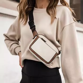 Women s Bag Leather Waist Pack Crossbody Chest Bags Travel WaterProof Belt Bag Sport Purse Pocket Unisex белый