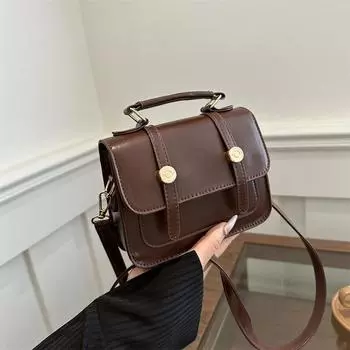 Women S Bag Summer Fashion Handbag Texture Pu Small Square Bag Foreign Style Versatile Shoulder Bag красный