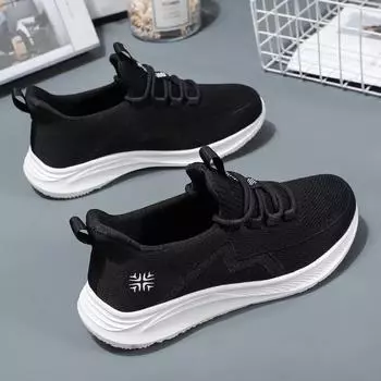 Women s Breathable Soft Bottom Casual Spring New Shoes Walking Shoes Trendy Sneakers 36 чёрный