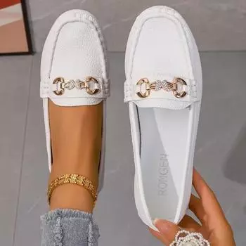 Women s Casual Slip on Mary Jane Shoes 2025 Spring Autumn New Fashion Round Toe Solid Soft Sole Flat Loafers Zapatos De Mujer 36