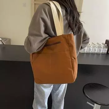 Women s Commuting Solid Color Tote Bag Large Capacity Crossbody Bag Handbag бежевый