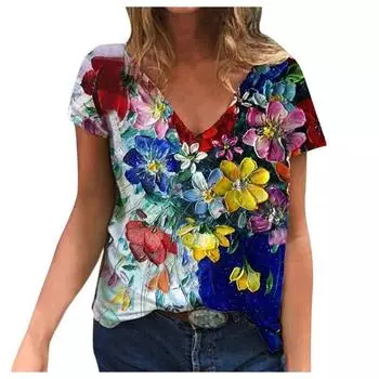 Women s Creative Pattern Short Sleeve Top Streetwear 3d Print T-shirt for Women S