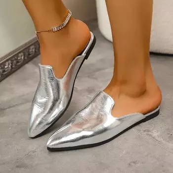 Women s Flat Shoes 2025 New Muller Slippers Simple Solid Color Designer Summer Daily Outdoor Ladies Casual Sandals Plus Siz 43 35