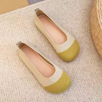 Women s Flat Shoes Summer Fashionable Soft Sole Single Shoes Women s Breathable Non Slip Shallow Mouth Comfortable Casual Shoes 37 жёлтый