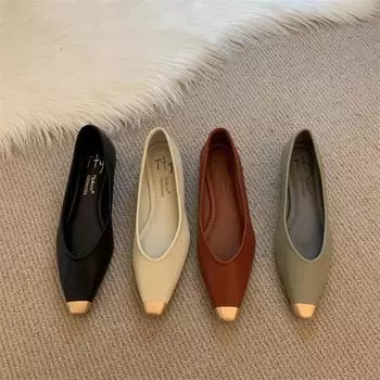 Women s Flat Soft Fall Casual Dress New Grandma Retro Color Matching Simple Fashion Comfortable Basic Style Zapatillas 35 красный